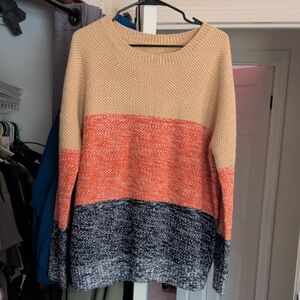 Stylish Colorblock Crew Neck Sweater